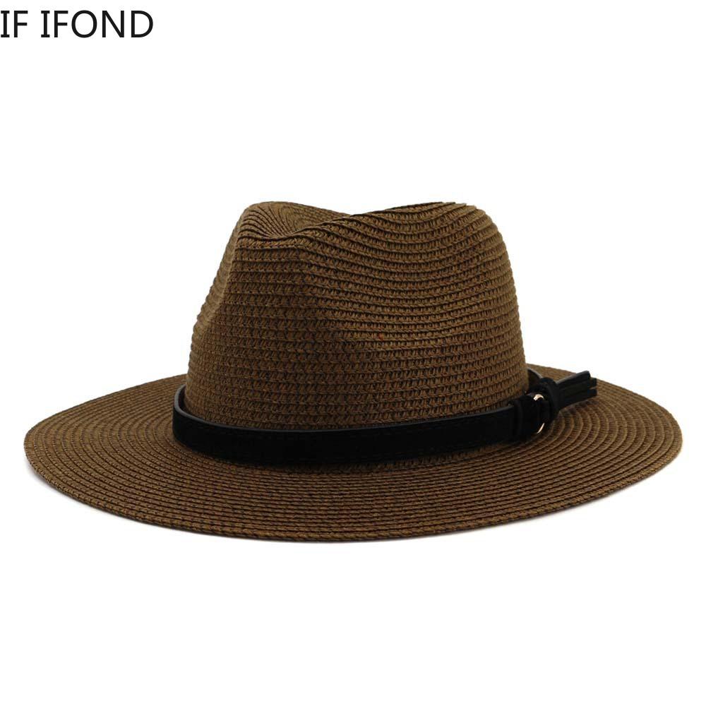 60CM Size Design Mens Straw Sun Hat For Women British Style Panama Church Jazz Hats Summer Beach Vacation Hats