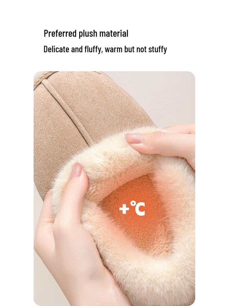 2024 Women's Suede Cotton Slippers: Non-Slip, Indoor/Outdoor Use, Fashionable for Autumn/Winter.