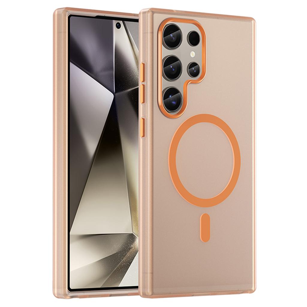 For Samsung Galaxy S24 Ultra Magnetic Case TPU+PC Slim Matte Translucent Phone Cover