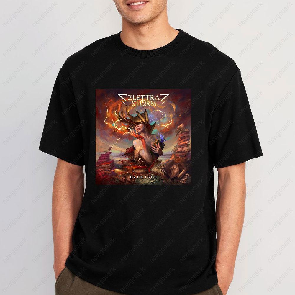 New Album Evertale Tshirt ELETTRA STORM Power Metal Band Graphic T Shirts Woman Man Heavy Metal Style Cotton Shortsleev