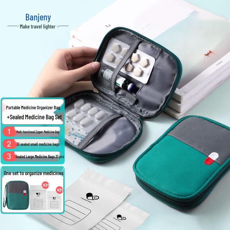 Portable Pill Organizer & Travel Medicine Kit