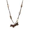 Cartoon Dachshund Pendant Necklace Female Design Sense Long Neck Sweater Sweater Chain Accessories