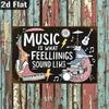 Vintage Musical Notes Metal Sign Retro Treble Clef Wall Art Rustic Iron Decor 7.8x11