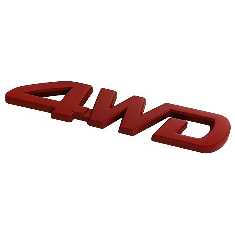 

3D Metal 4WD Logo Letters Universal Car Emblem Badge Decal Sticker For Hyundai Jeep Suzuki KIA Toyota Hodna Styling Accessories красный
