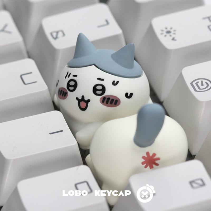 Cute Chiikawa Hachiware Usagi Two Pcs Set Resin Artisan Keycap 3D Cartoon Anime Custom Key Caps Mechanical Keyboard Decor Gifts