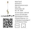 Twist P - golden brass LED pendant lamp