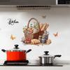 Creative Bread Butterfly Floral Wall Stickers, Self-Adhesive Decor for Kitchen Cafe Home Background Decoration