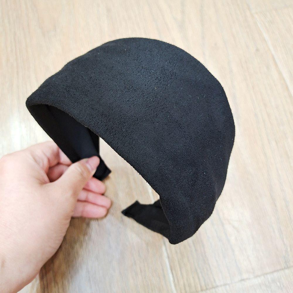 Wide Hairband Vintage Solid Color Women Headband Sweet Hair Hoop Suede Korean Style Hair Hoop
