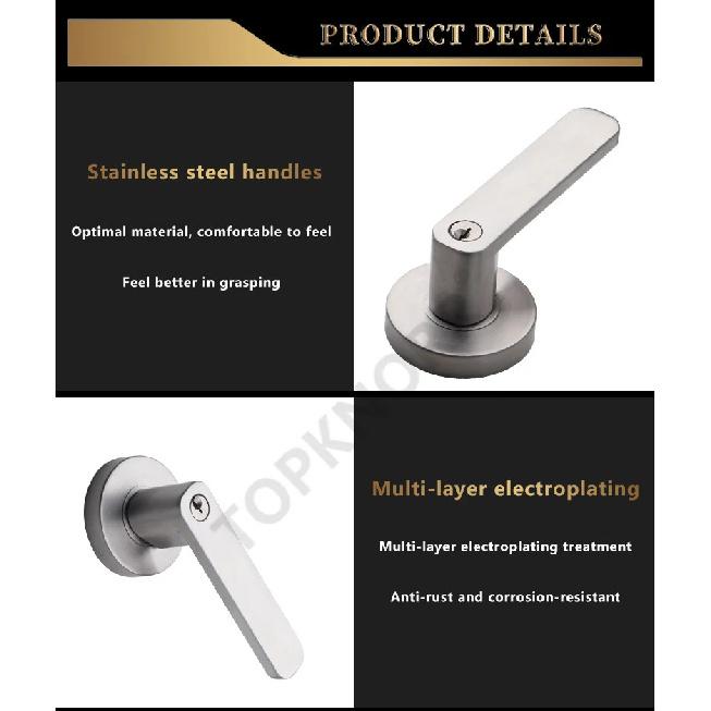 304 Stainless Steel Ball Lock Indoor Wooden Door With Key Bathroom Door Handle Household Silent Thickened Anti-theft Door Lock
