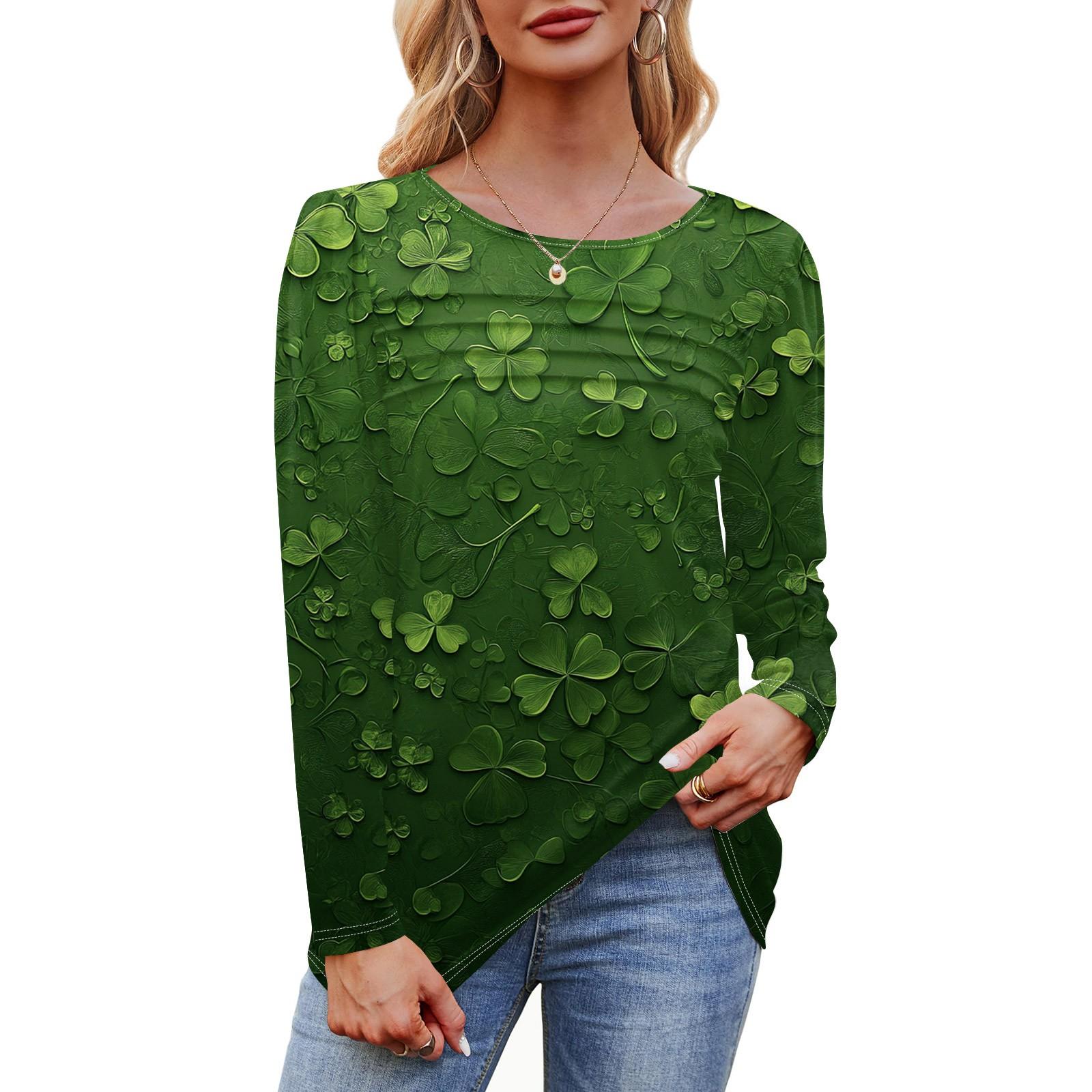 

Женский свободный повседневный топ с круглым вырезом и длинными рукавами, модный топ XXL