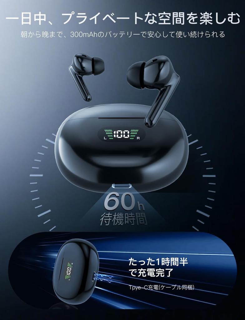 Bluetooth Wireless Earbuds for Bluetooth Earbuds with Auto LED Touch Lightweight and IPX7 Single or Binaural Perfect for and School [New 2025!] 5.4