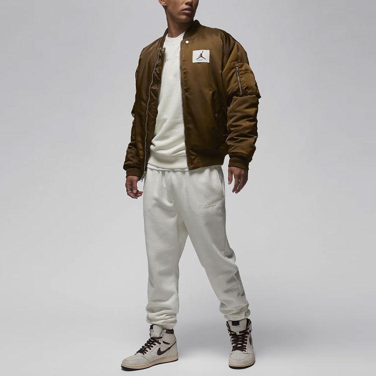 Jordan Air  1 Solid Color Letter Logo Crew Neck Long Sleeve Sweatshirt Men Tops Off-White FJ7789-133