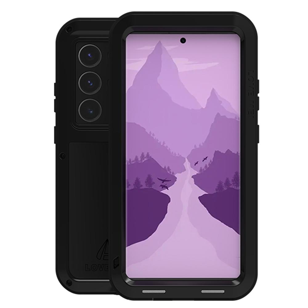 LOVE MEI Pour Samsung Galaxy S24 Ultra Coque Métal+Silicone Housse de Téléphone