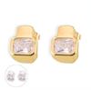 Hepburn-Inspired Geometric Diamond Earrings: Versatile, Fashionable, Light Luxury Copper with 18k Gold Plating