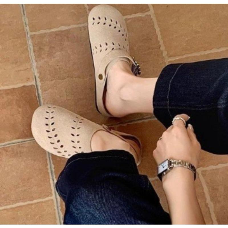 

Fashion New Style Women Suede Clogs Slipper Soft Insole Sandals with Arch Support Shoes Outdoor Beach Suede Clogs Slippers Women Sandals 35