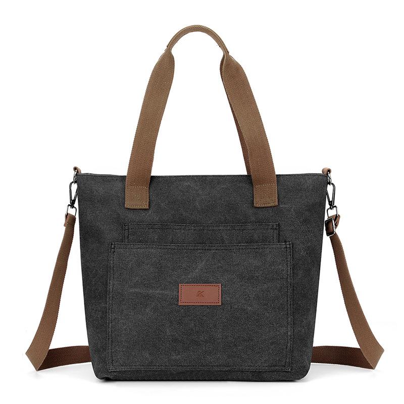 Shoulder Bag Tote Bag Women Solid Color Canvas Bag