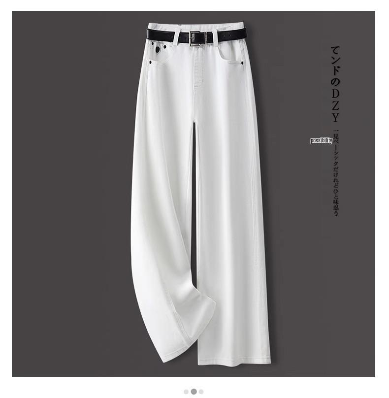 Women's High Waist Yellow Wide-Leg Vintage Jeans for Spring 2025