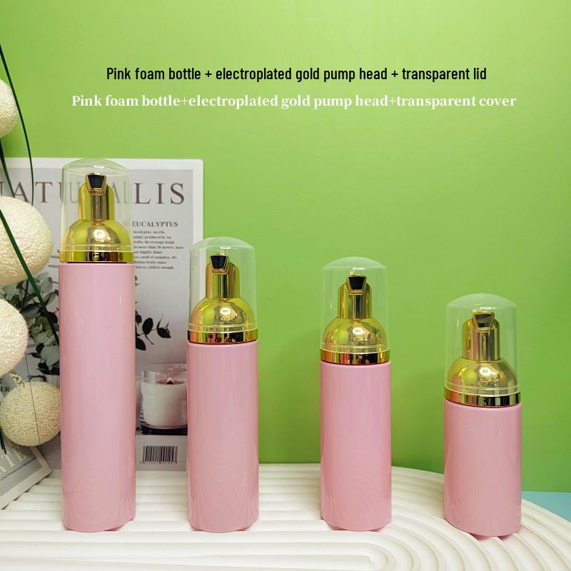 60ml Pink Travel Foaming Intimate Mousse Dispenser Bottle for Eyelash Cleanser