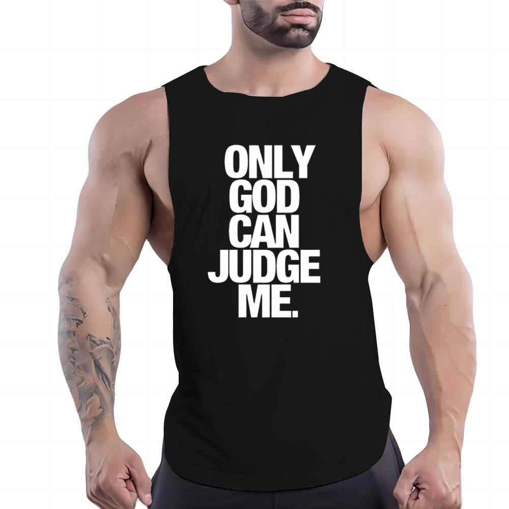 Summer Adult Men'S Casual Sports Crew-Neck Vest Creative Alphabet 2d Print Simple Fashion Trend Breathable Sleeveless T-Shirt