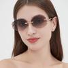 Vintage Rimless Hook Octagon Sunglasses Women For Men Sun Glasses Luxury Brand Designer Punk Popular New Metal Eyeglasses UV400