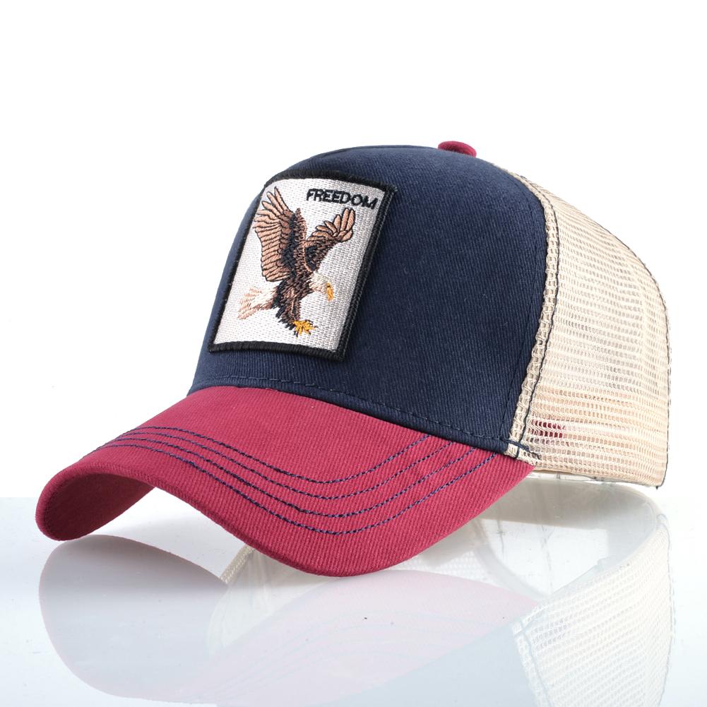 Modische Trucker Caps mit Stickerei Ziegen-Patch Vier Jahreszeiten Snapback Baseballkappe für Männer Frauen Verstellbarer Schirmhut