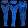 Blue Light Glow In the Dark Fishnet Stocking for Women Halloween Luminously Mesh Tights Pantyhose