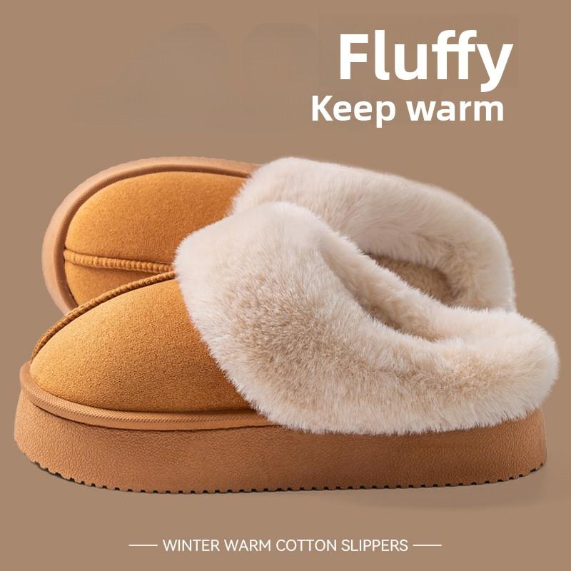 

Thick-Soled Cotton Slippers For Women, New Indoor Home Autumn And Winter Furry Plush Warm Non-Slip Cotton Slippers For Outdoor Wear 40-41 хакі