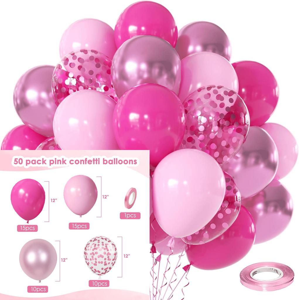 12inch-50pcs Blue Gold Green and Pink Balloon Set, Suitable for Weddings, Birthdays, Popular Parties, Bridal Showers