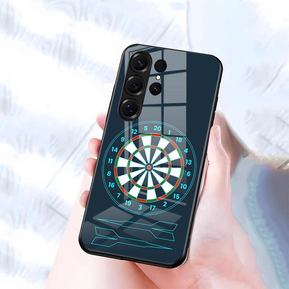 Playroom Dart Printed Phone Case For Samsung S26 S25 S24 FE S23 S22 S21 Plus S20 Ultra Note20Ultra Black Glass Cover
