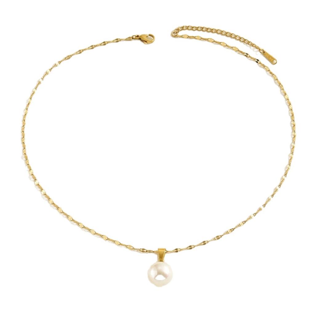 New European and American Popular Jewelry, Simple Design Pearl Neck Chain Earrings, Elegant Temperament Necklace Set