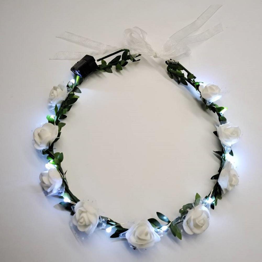 Hawaii LED Licht Leuchtendes Stirnband Künstliche Blume Leuchten Leuchtende Girlande Krone Kranz Hochzeit Haarband Frauen Mädchen Kopfschmuck