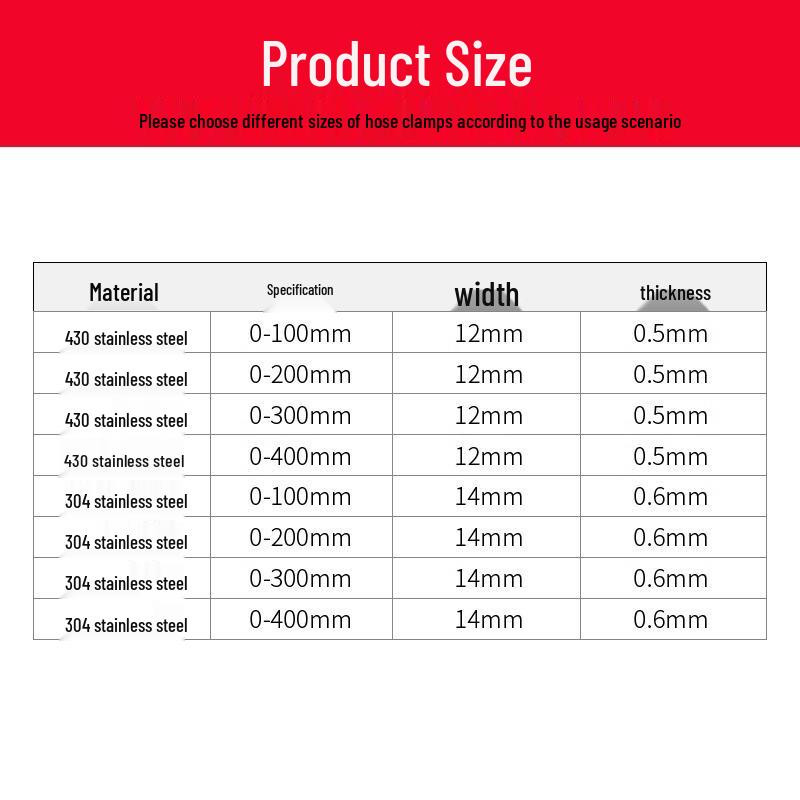 304 Stainless Steel Waterproof Hose Clamp Ring