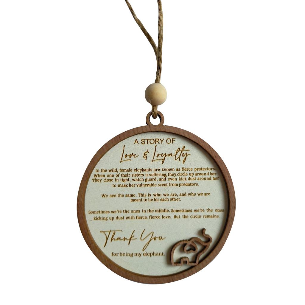 Elephant Wooden Hanging Ornament Love And Loyalty Perfect For Home Decoration And Friendship Gifts