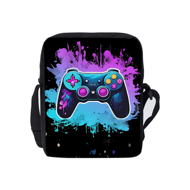 Borsa a Tracolla Singola Quotidiana con Design Gamepad per Bambino/Bambina Migliori Regali Borsa a Tracolla Casual Piatta 2D Cartoon