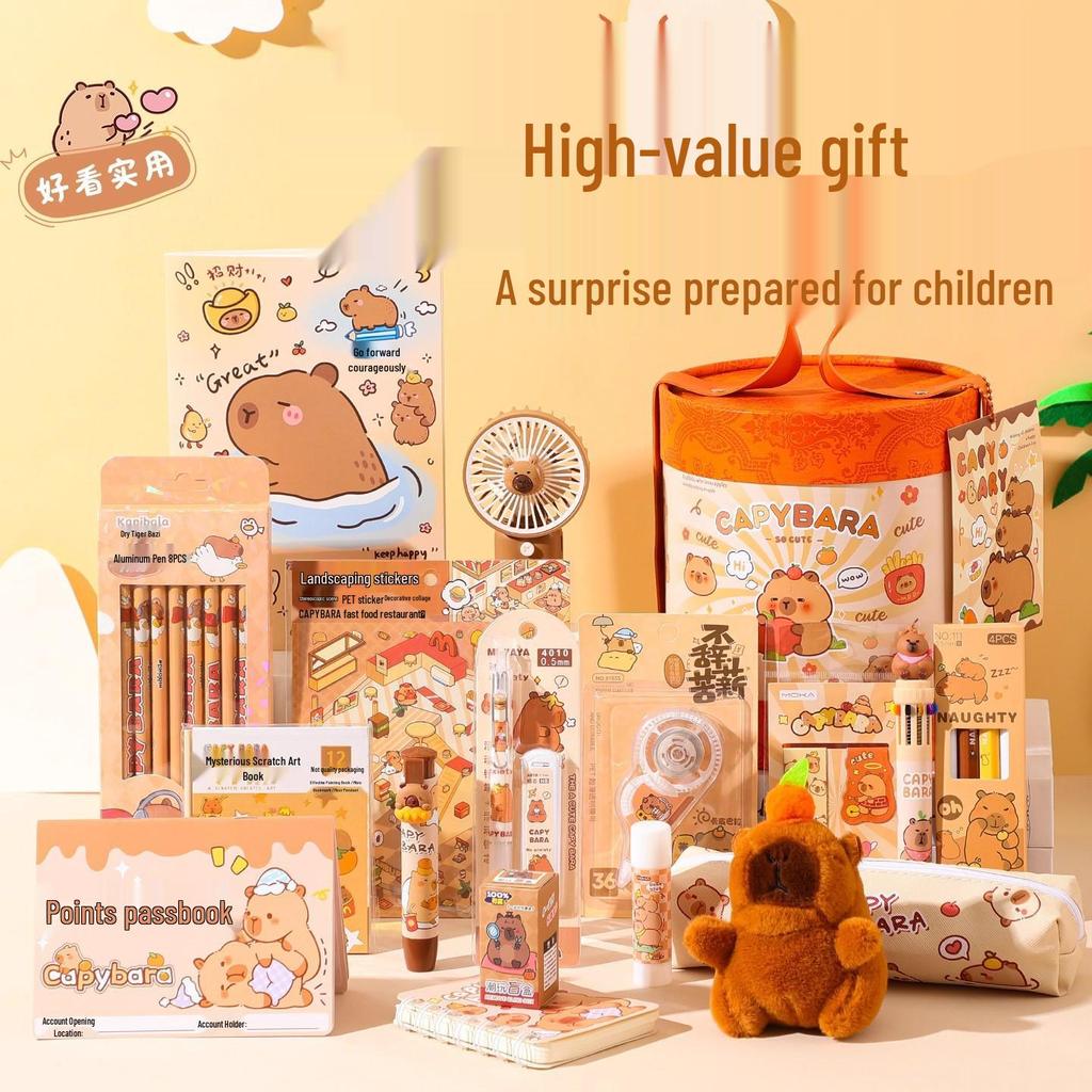Cute Capybara Stationery Set - Luxury Souvenir & New Year Gift for Primary Students