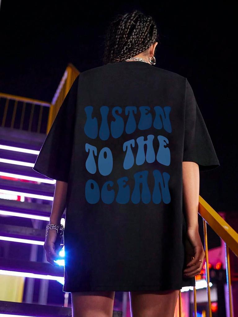 Harajuku Letter Printed T-shirt for Women Summer Short Sleeve Tee Clothes Cotton Vintage Tops Unisex Fashion Hip Hop Loose T shirts