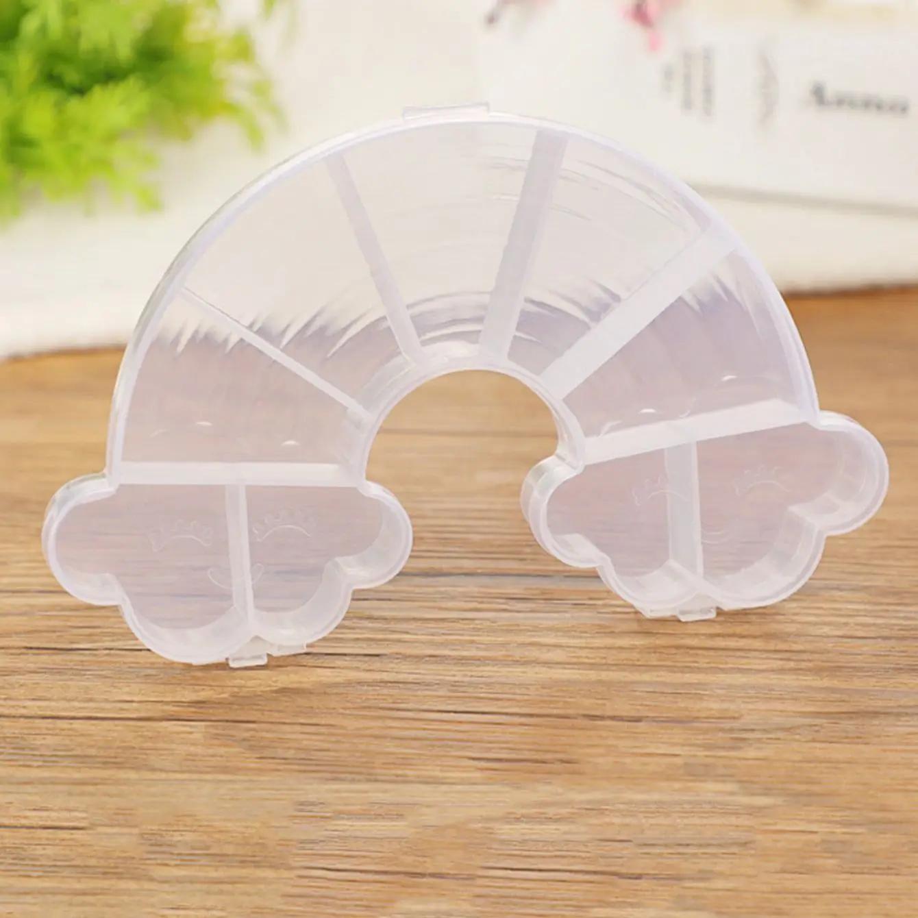 

1pc New Creative Transparent Rainbow shape Storage Box, Jewelry Display Box Separated DlY Accessories Storage Box чистый