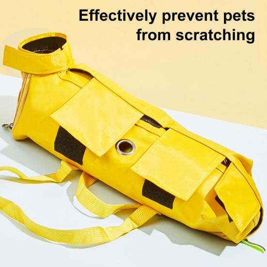 Cat Pouch Carrier Backpack Adjustable Pet Sling Bag with Storage Pocket for Grooming Vet Visits Medication Administration Dental Care Nail Trimming