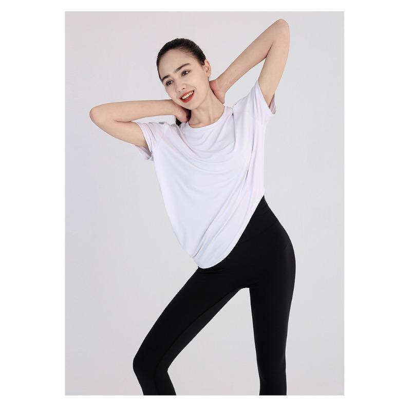 Women's Sports Short Sleeve Loose Blouse Yoga Top