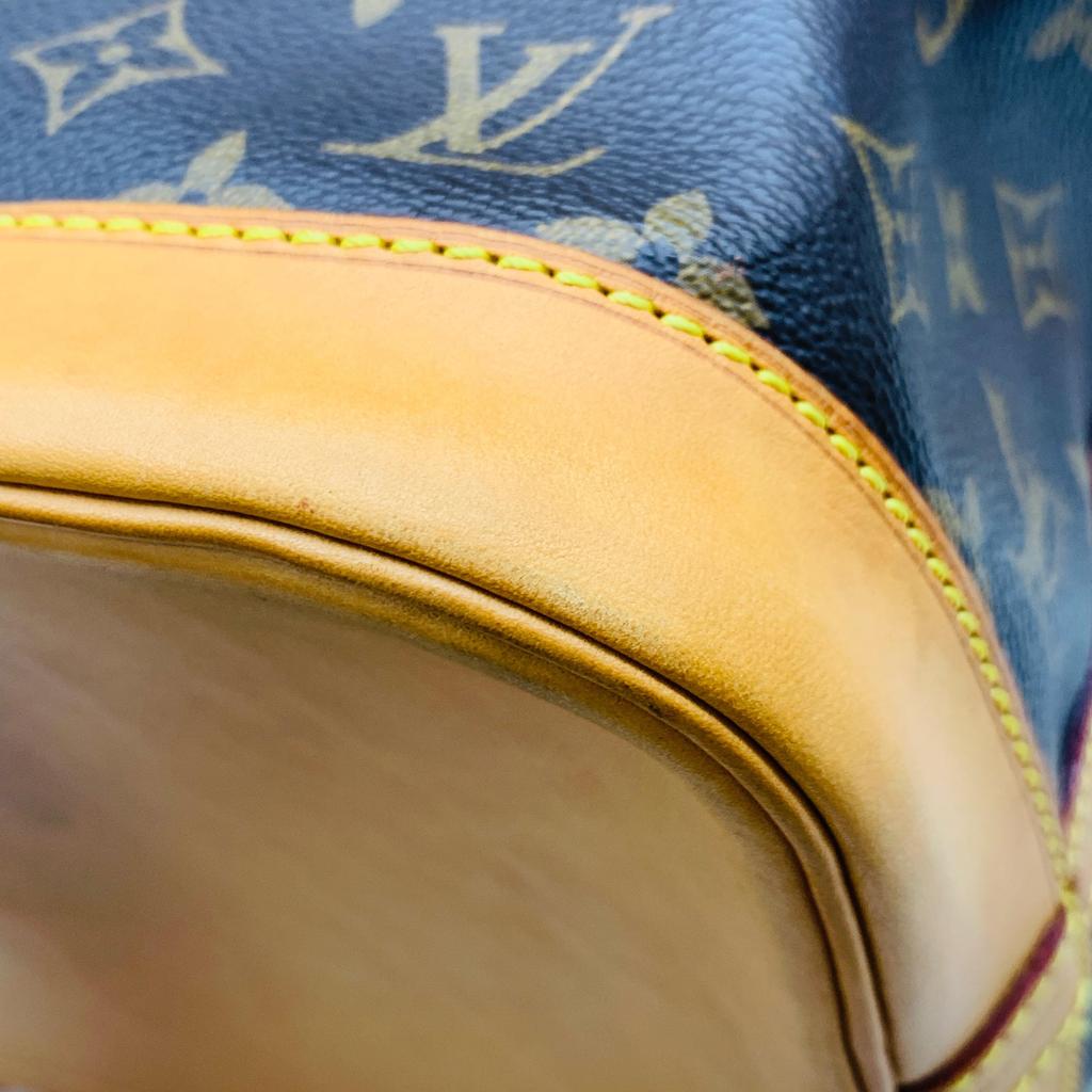 [Usato] Petit Noe Classico Monogramma Chiusura a Coulisse Tela Rivestita con Rifiniture in Pelle Borsa a Secchiello - Eccellente #RE4TMN