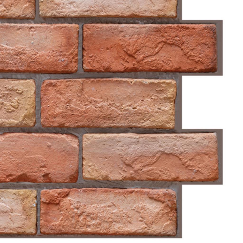 10Pcs 3D Brick Panels PVC Waterproof Easy to Clean Wall Decals Stickers for Home Decoration