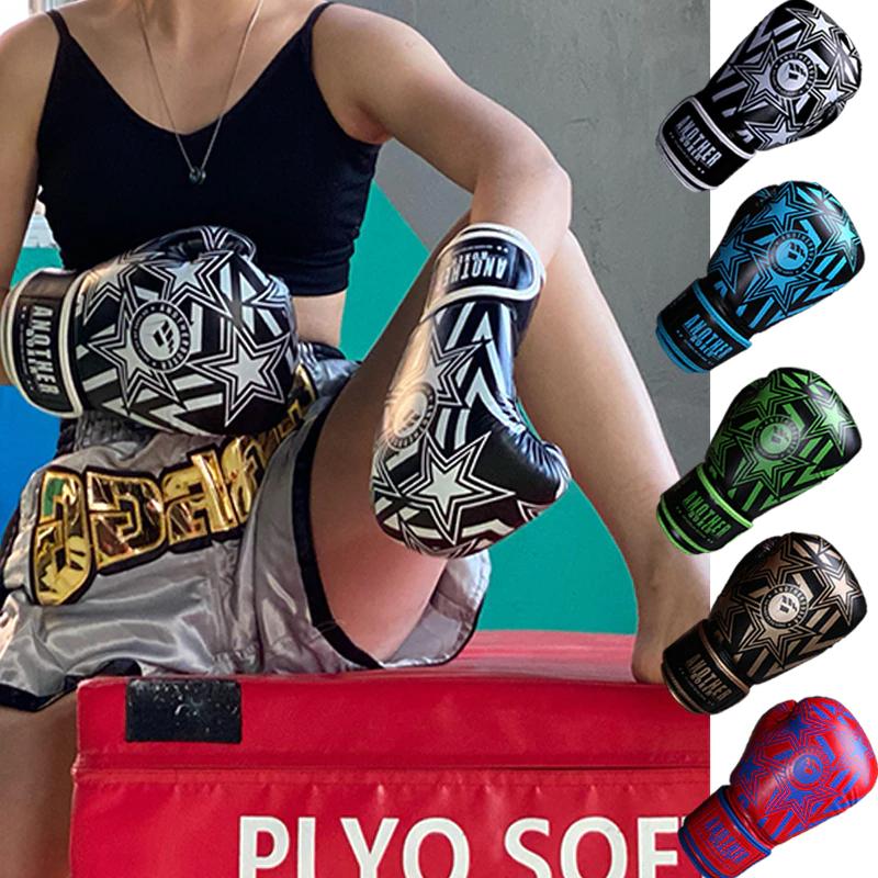 Boxing Gloves 6 12 14oz PU Leather Muay Thai Free Fight MMA Kick Boxing Training Glove For Men Women Kids