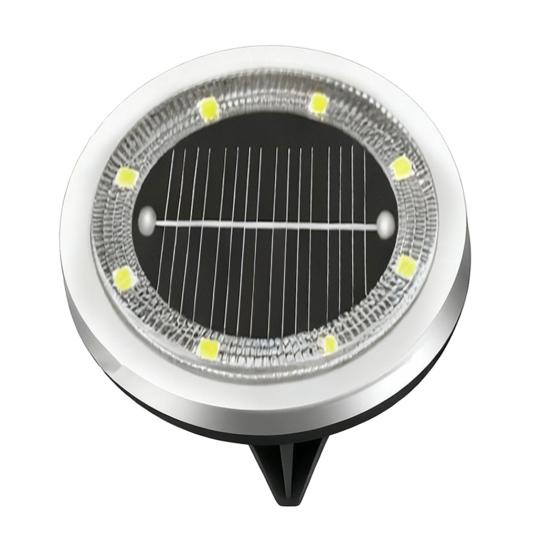 Solar Ground Lights, Glass In-Ground Landscape Lighting, Auto On/Off Waterproof LED Lawn Lamp for Garden Patio Walkway