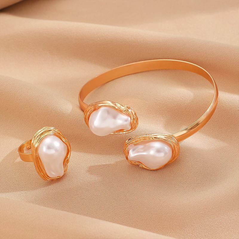 Metal Open Necklace Ins Style Shaped Simple Simple Europe The United States Pearl Collar Commuter Style Multi Style