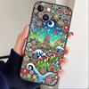 Whimsical landscape Starry Night Phone Case For iPhone 17 16 15 14 13 12 Max Plus Silicone Black Cover