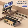 Premium Galvanisiertes Veganes Leder Case Galaxy Z Fold 8 Mit Dual-Scharnier Unterstützung Magnetischer Ständer Voll