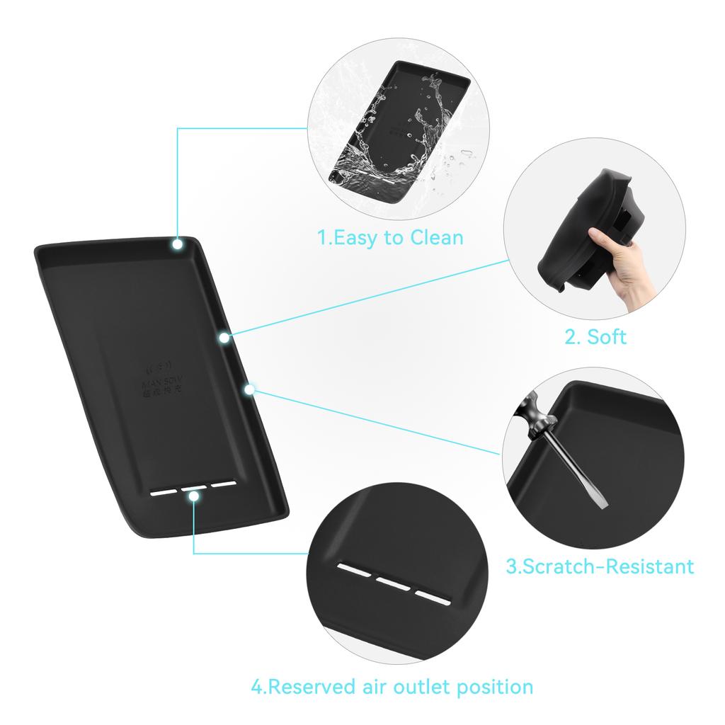 for Geely Boyue L/Starray 2025 Car Anti Dirt Pad Mobile Wireless Charging Anti-Slip Mats Silicone Interior Accessiories Black