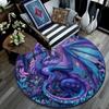 Purple Dragon Round Area Rug,Carpet Rug for Living Room Bedroom Sofa Playroom Decor,Non-slip Floor Mat