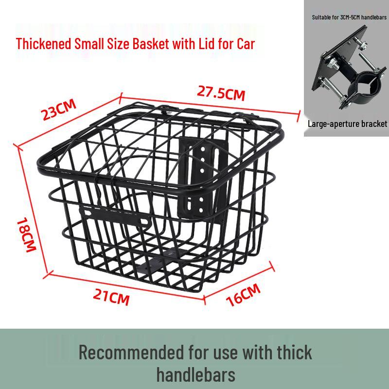 Universal Folding Front Bike Basket - Metal Design for Electric Bikes and More