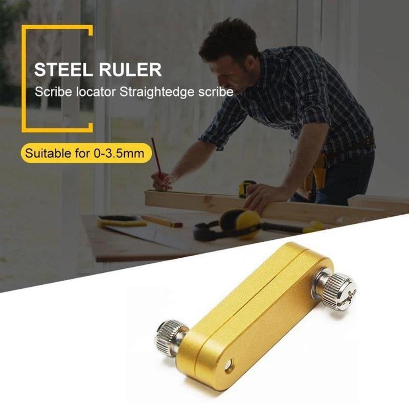 Steel Ruler Positioning Aluminum Alloy Block Woodworking Scribe Drawing Mark Line Gauge Carpenter DIY Measuring Carpenter Tools